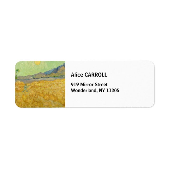 Étiquette Vincent van Gogh - Wheatfield avec une Faucheuse (Devant)