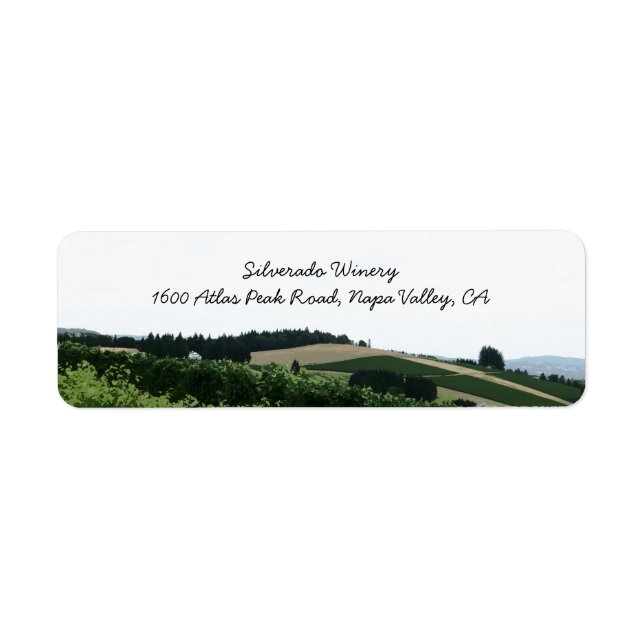 Étiquette Vineyard Landscape Winscape Adresse postale Expédi (Devant)