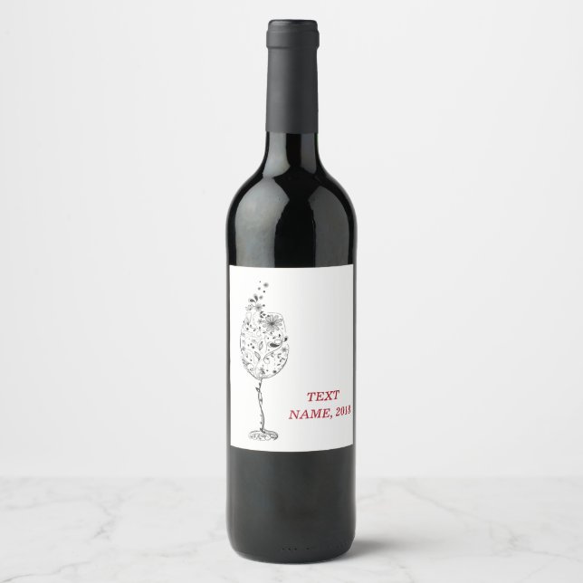 Étiquette VINS - floral (Devant)