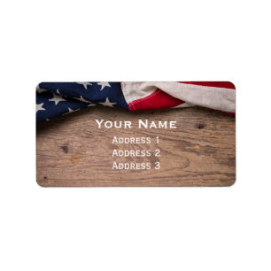 Étiquette Vintage American Flag