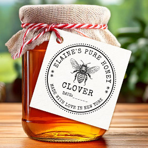Étiquette vintage au miel de Clover avec couleurs