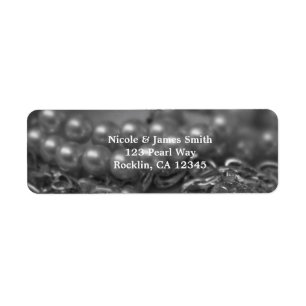 Étiquette Vintage Black & White Elegant Pearls Mariage chic