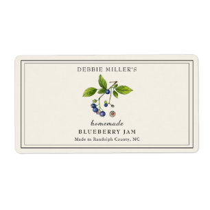 Étiquette Vintage  Blueberry Jam  Rectangular  Label