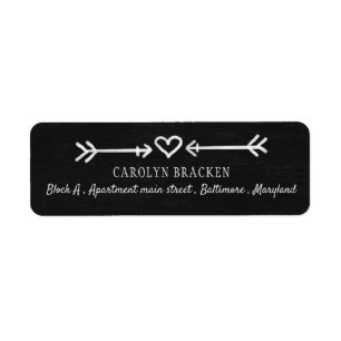 Étiquette Vintage Chalkboard Cute Heart Flèche MARIAGE