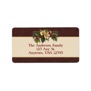 Étiquette Vintage Christmas Holly