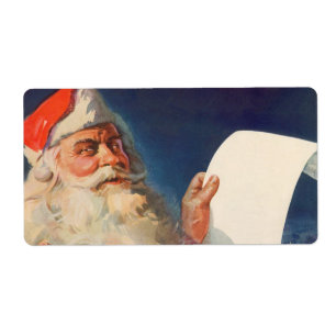 Étiquette Vintage Christmas, Père Noël Naughty Nice Liste