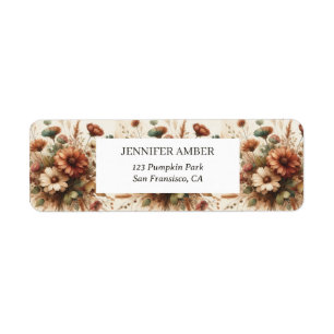 Étiquette Vintage Cottagecore Aquarelle Floral Roses de terr