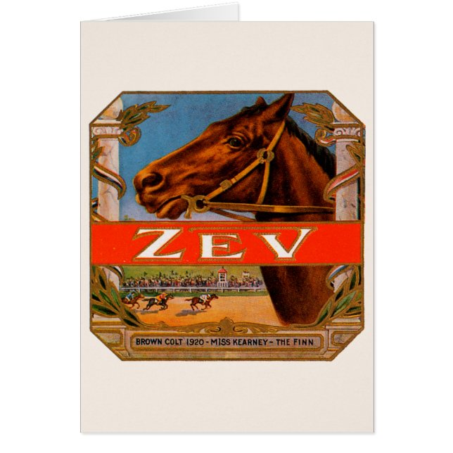 Étiquette vintage de Cigar, Colt Brown des Chevaux (Devant)