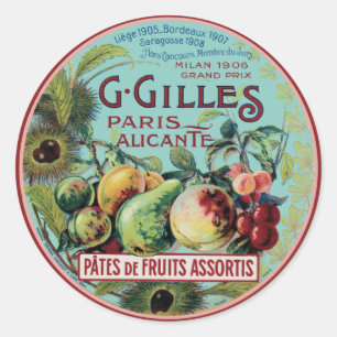 Étiquette vintage de fruits français