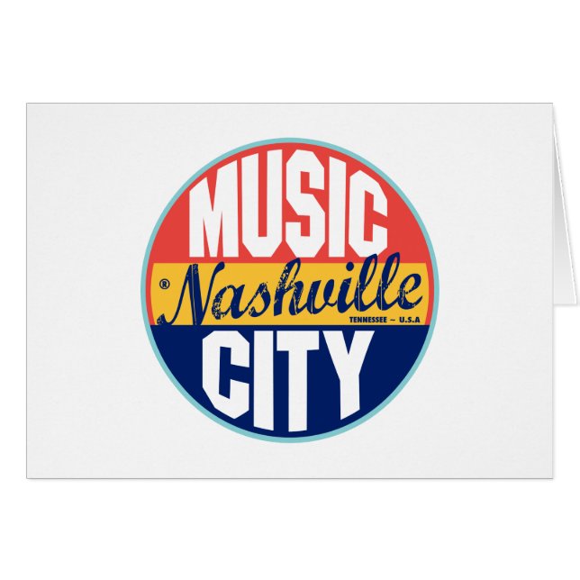 Étiquette vintage de Nashville (Devant Horizontal)