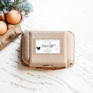 Étiquette vintage farmhouse egg carton Label