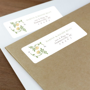 Étiquette vintage Floral Custom Return Address