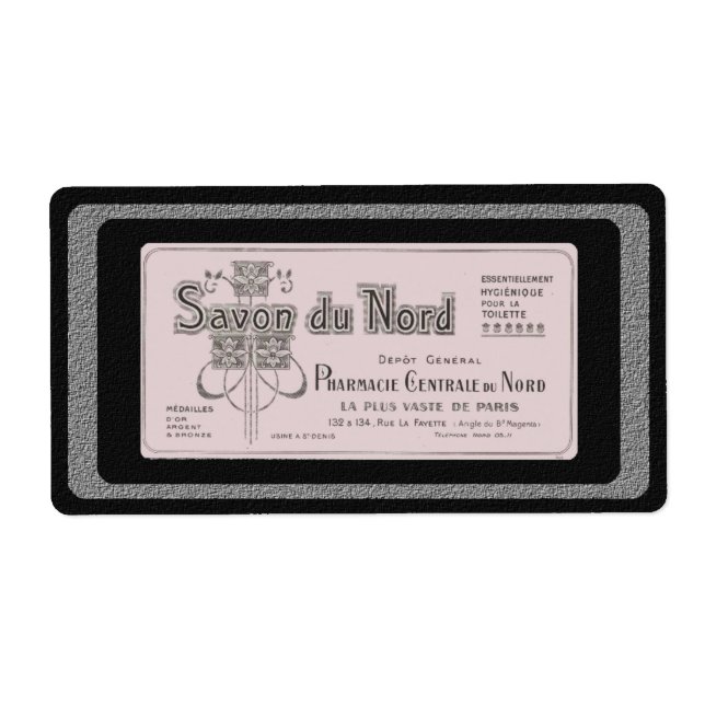 Étiquette vintage français de savon (Devant)