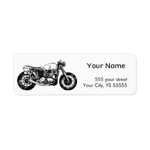 Étiquette Vintage graphique affligé rétro par moto