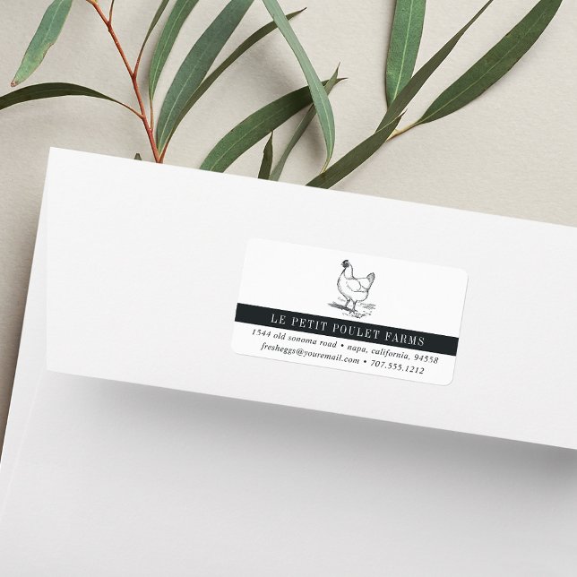 Étiquette Vintage Hen | Campagne (Créateur téléchargé)