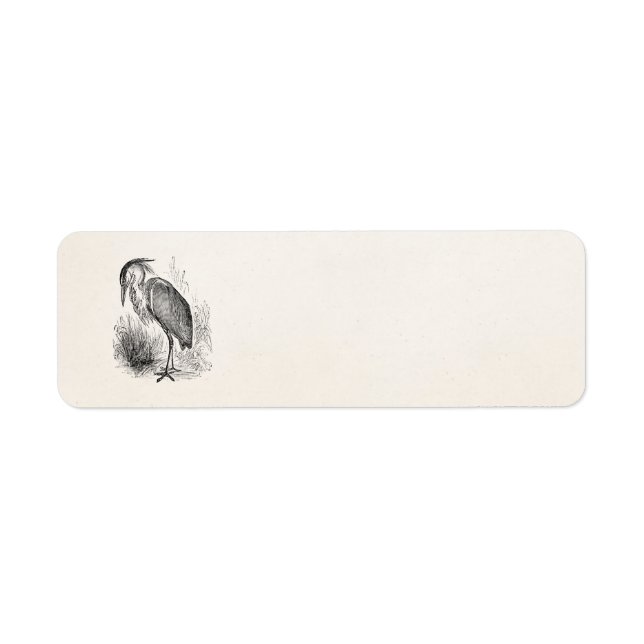 Étiquette Vintage Heron Bird Personnalisé Retro Birds Herons (Devant)