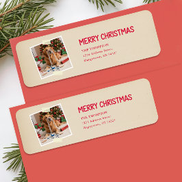 Étiquette Vintage Humor Merry Christmas Return Address Label