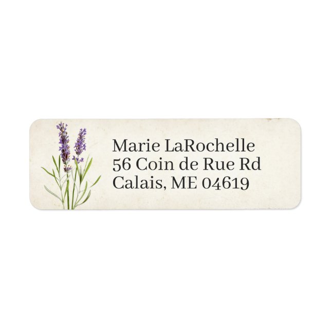 Étiquette Vintage Lavender (Devant)