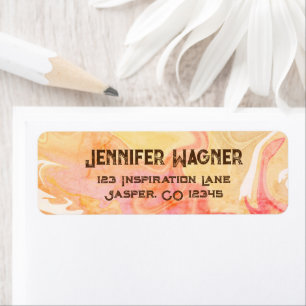 Étiquette Vintage moderne tendance rose jaune Abstrait