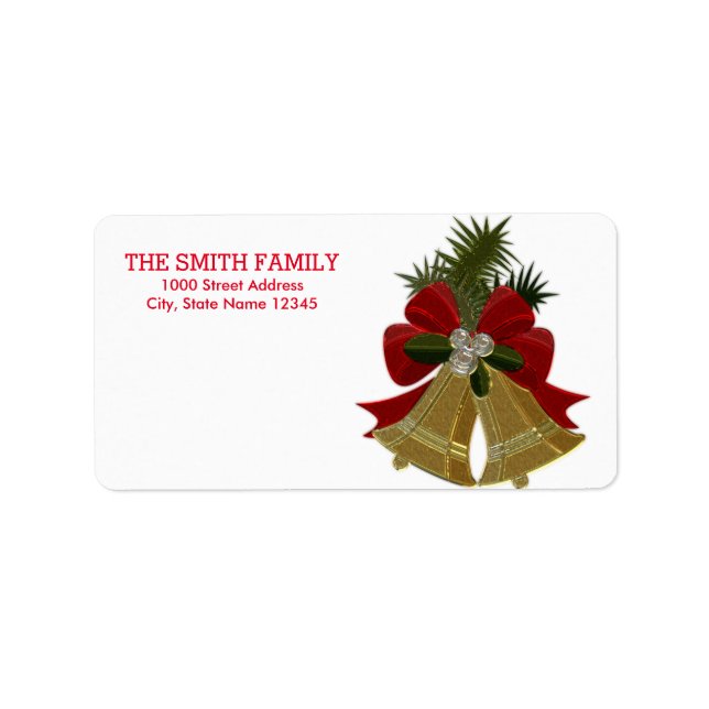 Étiquette Vintage Noël Bell Holiday (Devant)