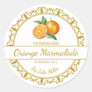 Étiquette vintage or maison Orange
