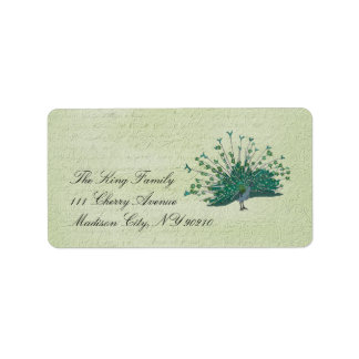 Étiquette Vintage Peacock Peint