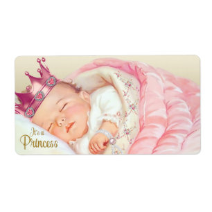 Étiquette Vintage Princesse Baby shower bouteille d'eau Étiq