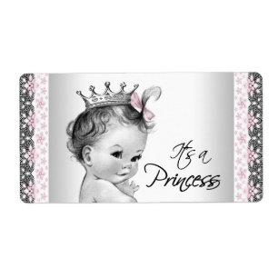 Étiquette Vintage Princesse Baby shower bouteille d'eau Étiq