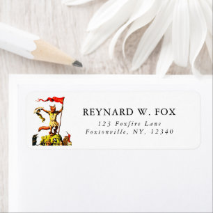 Étiquette Vintage Reynard le conte folklorique de la fée Fox