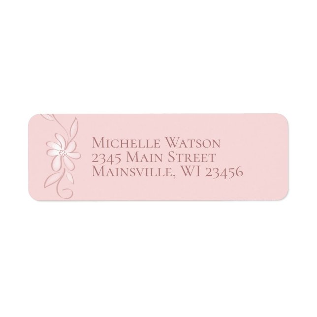 Étiquette vintage rose florale fille (Devant)