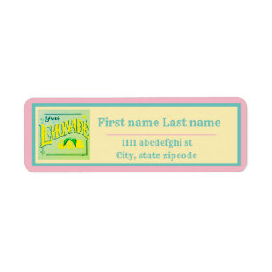 Étiquette Vintage signe citron rose fruité citron été