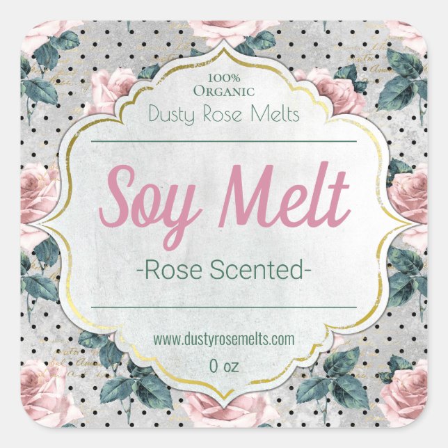 Étiquette Vintage Soy Melt sur mesure (Devant)