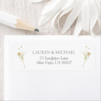 Vintage Wildflower Elégant mariage Adresse de reto