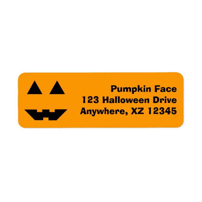 Étiquette Visage citrouille (Devant)