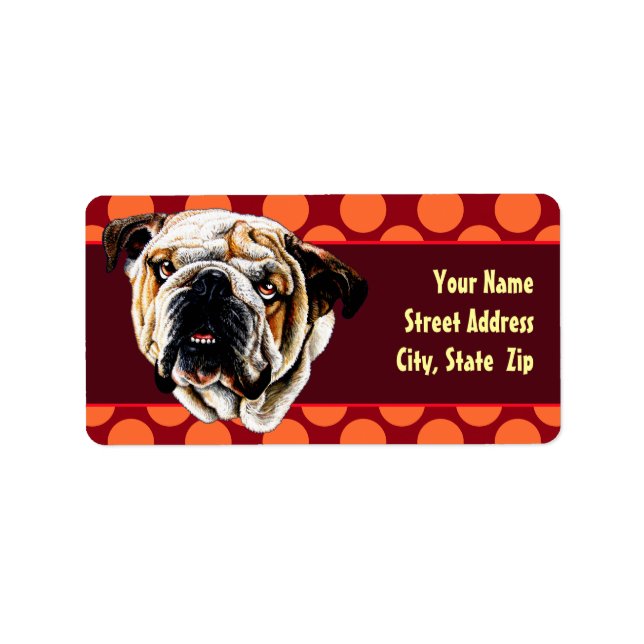 Étiquette Visage de Bulldog (Devant)