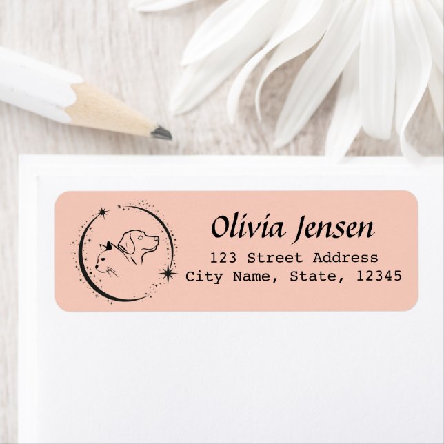 Étiquette Visage de chat et de chien avec conception d'étinc (En situation)