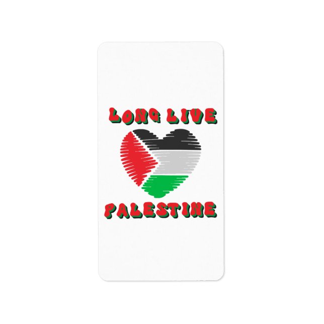 Étiquette Vive la Palestine (Devant)