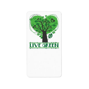Étiquette Vivent l'étiquette abstrait d'arbre de vert