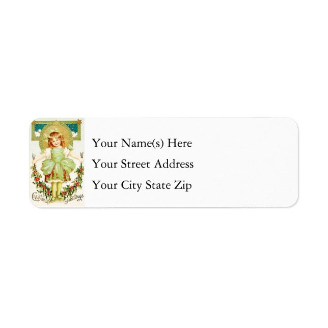 Étiquette Voeux de Noël Vintage (Devant)