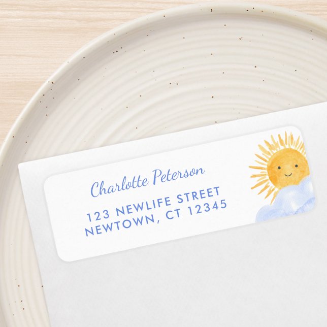 Étiquette Voici L'Adresse De Retour Du Baby shower Fils (Créateur téléchargé)