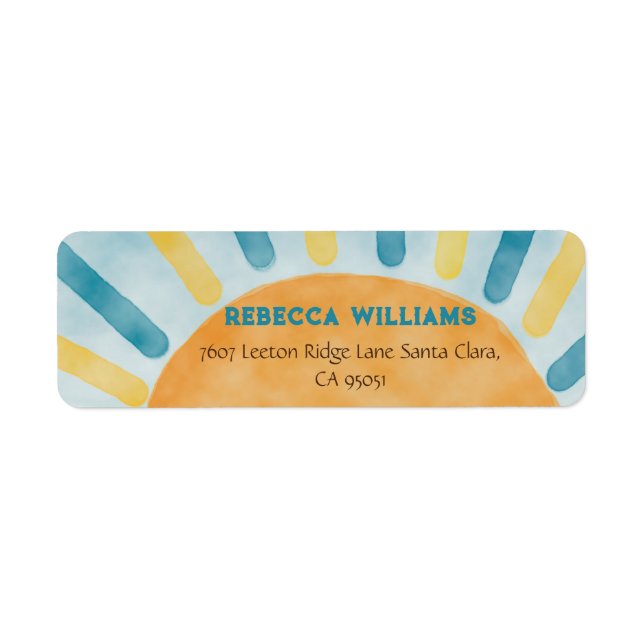 Étiquette Voici le Baby shower Son Blue Rays (Devant)