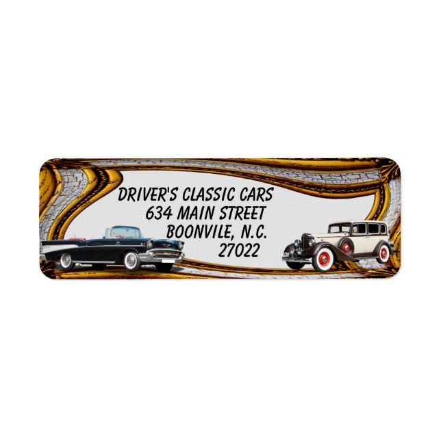 ÉTIQUETTE VOITURE CLASSIQUE (Devant)