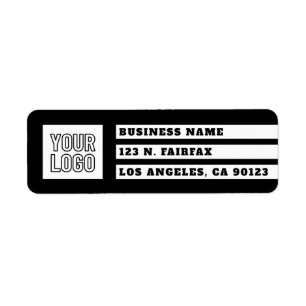Étiquette Vos bandes géométriques du logo Noir et blanc