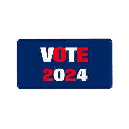 Étiquette Vote 2024 élection rouge blanc et bleu
