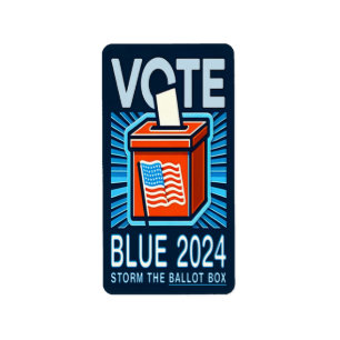 Étiquette Vote Bleu 2024 Bulletin de vote Élection président
