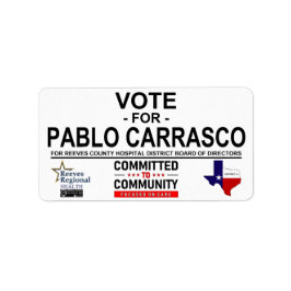 Étiquette Vote pour Pablo Carrasco
