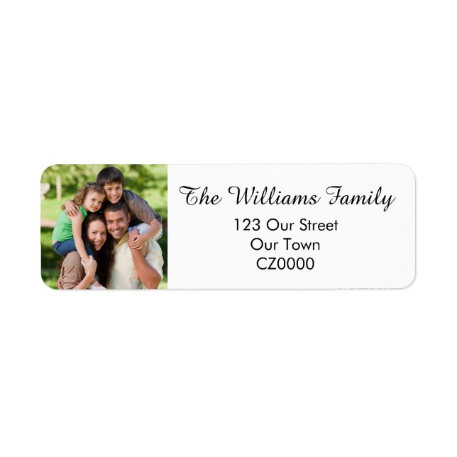 Étiquette Votre adresse photo familiale personnalisée (Devant)