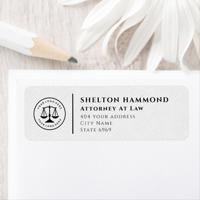 Étiquette Votre entreprise de logo | Motif personnalisé du p (En situation)