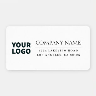 Étiquette Votre logo Classique moderne blanc & noir