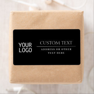 Étiquette Votre logo   Classique moderne noir & blanc